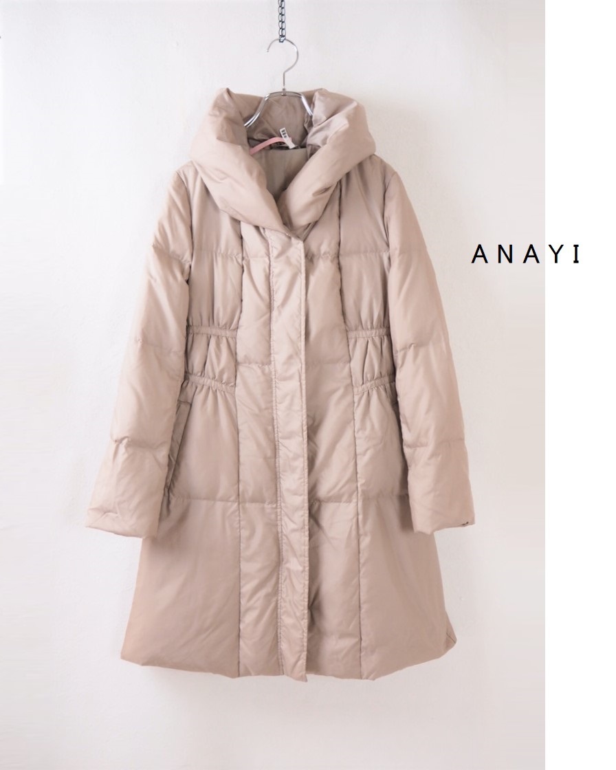☆ANAYI アナイ☆定価38000円 ピンクベージュ くすみカラー ダウン 