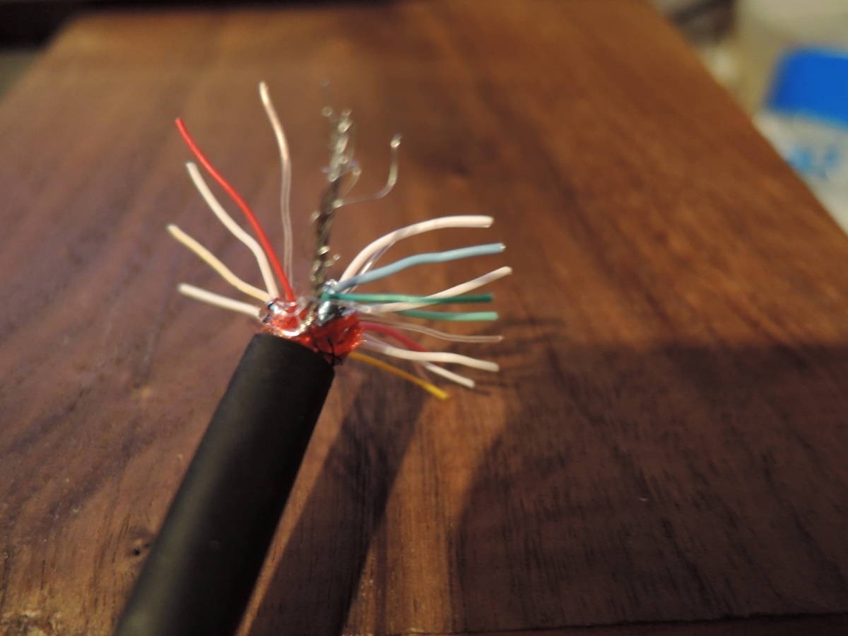 ★4K UHD・RED【無ハンダ・7対14芯＜高信頼＞トリプルシールド ジャンパーケーブル・高耐久ナイロン編み（20cm4本）】