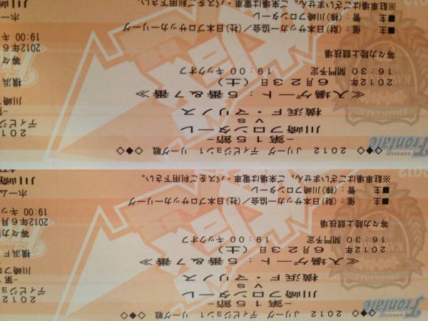 川崎フロンターレ vs 横浜Fマリノス ホームAゾーンチケットペア_1