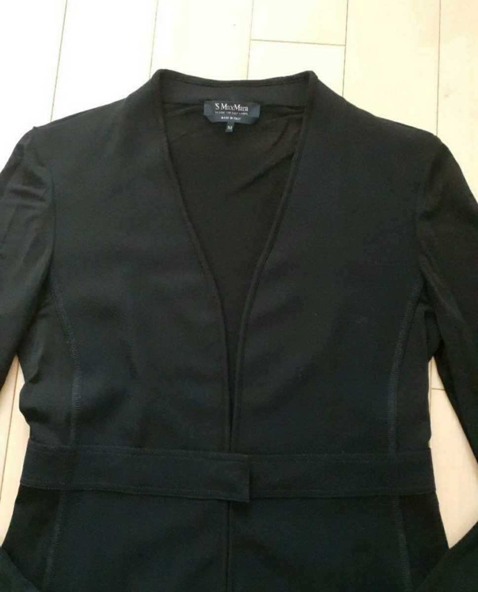 S MaxMara ブラック ノーカラージャケット エス マックスマーラ S Max
