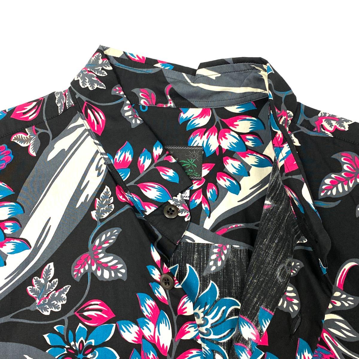 ◇PRADA プラダ 半袖アロハシャツ サイズ42◇black /黒/ブラック/花柄 