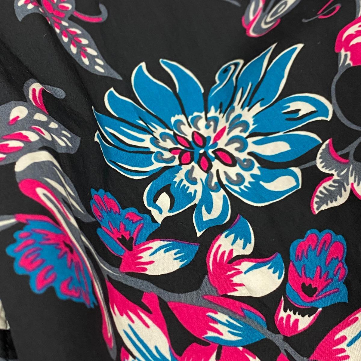 ◇PRADA プラダ 半袖アロハシャツ サイズ42◇black /黒/ブラック/花柄 