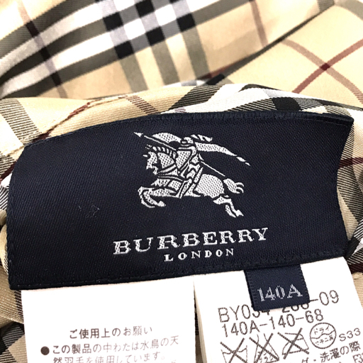 バーバリー BURBERRY サイズ140 フード付 裏ノバチェック ダウンベスト  