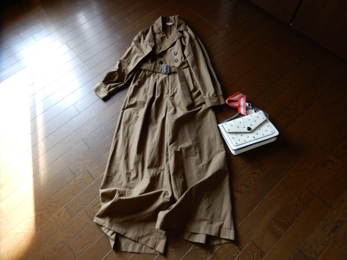 MOUSSY/マウジー】大人トレンチ風ワイドジャンプスーツ コットン長袖 