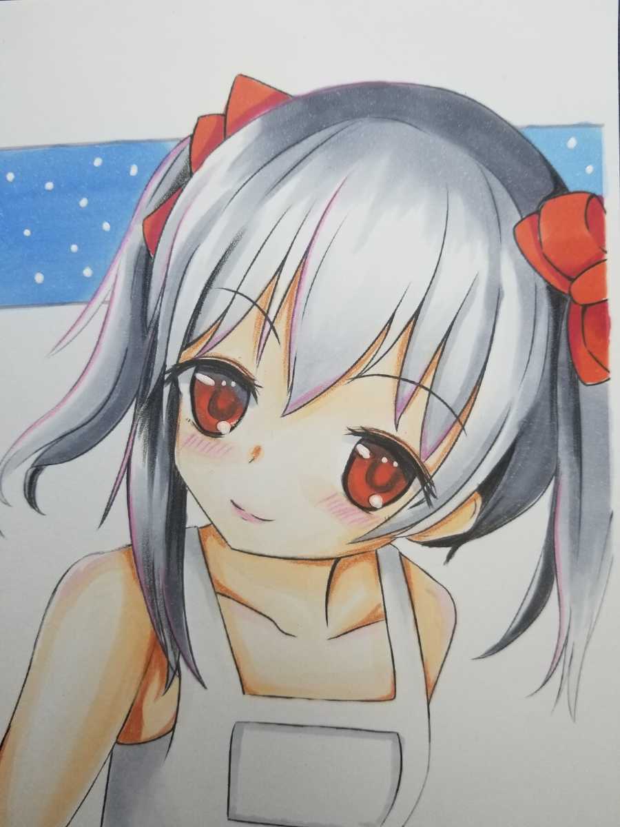同人（手描きイラスト）☆ラブライブ 矢澤にこ 白スク水Ver．☆A4