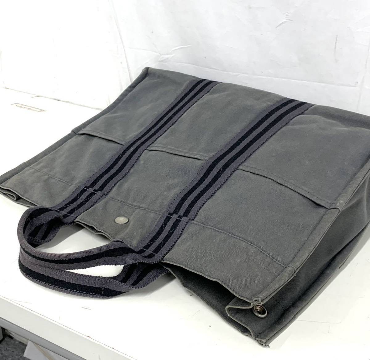 HERMES エルメス フールトゥMM キャンバス シルバー金具 トート