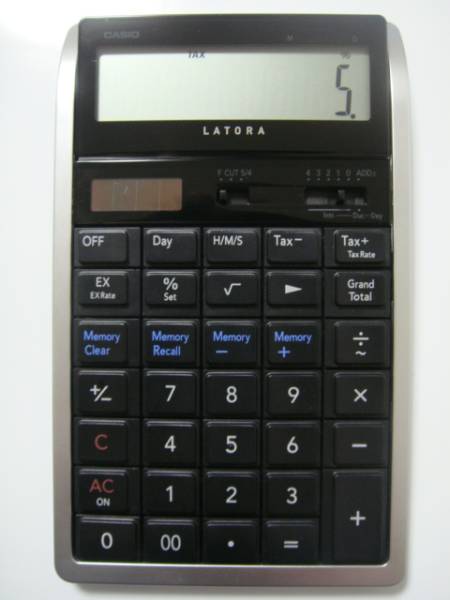 在庫限り Casio RT-7000-BK LATORA デザイン12桁電卓 RT7000 Bl