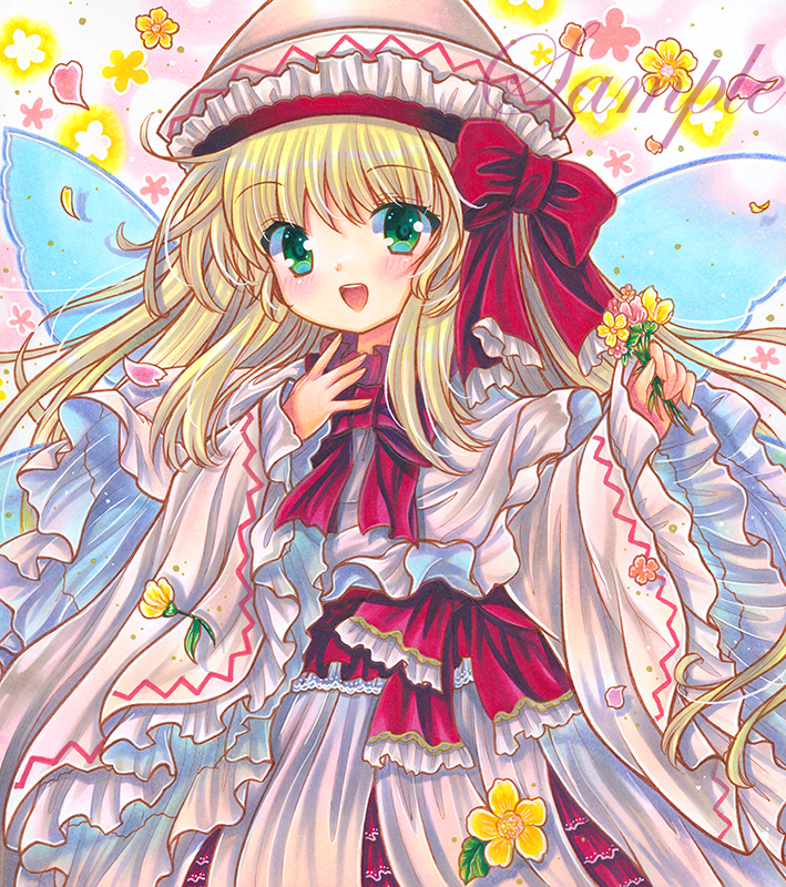 同人　手描きイラスト　東方Project リリーホワイト 色紙 ☆同人手描きイラスト 東方Project/リリーホワイト 色紙☆(手描き