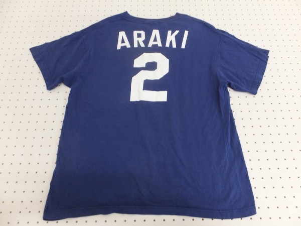 送料280円〉中日ドラゴンズ メンズ 背番号2 荒木雅博 半袖Tシャツ 青白