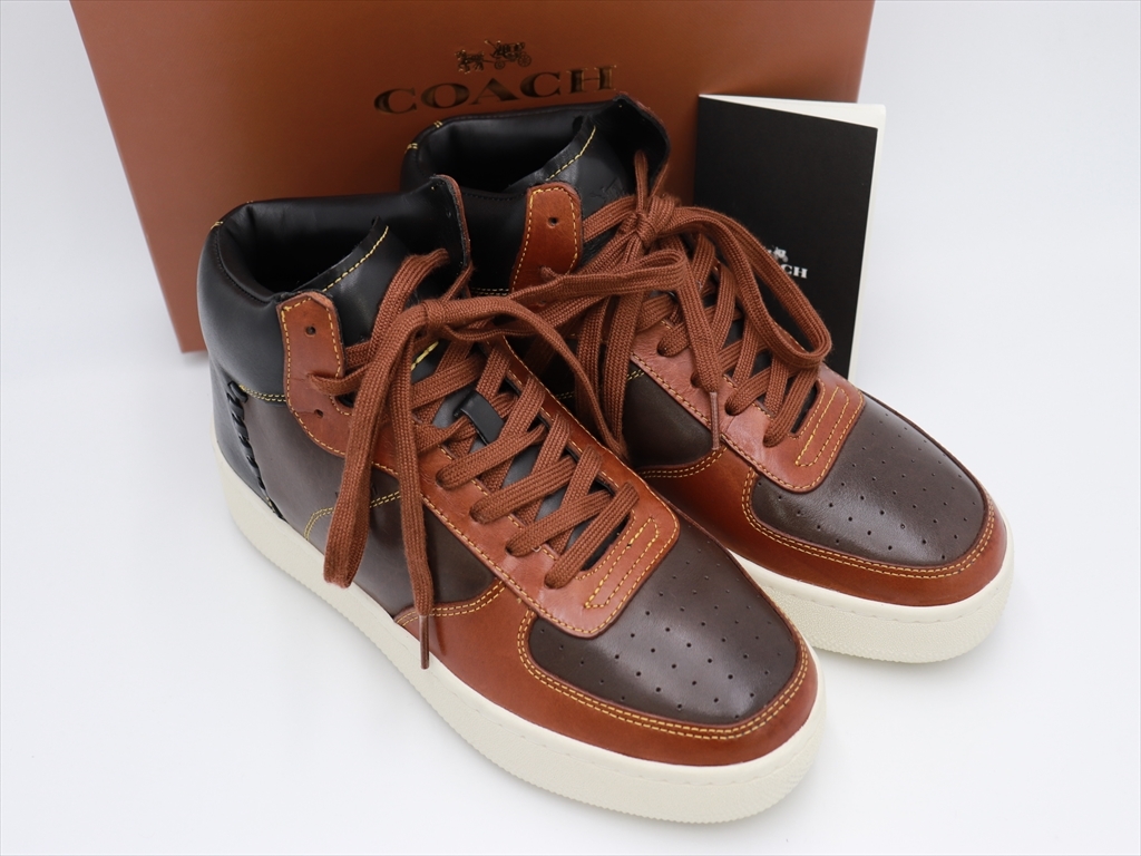 1円 正規 コーチ メンズシューズ スニーカー ハイカット 靴 本革 レザー 茶系 箱付き A 26 0cm 売買されたオークション情報 Yahooの商品情報をアーカイブ公開 オークファン Aucfan Com