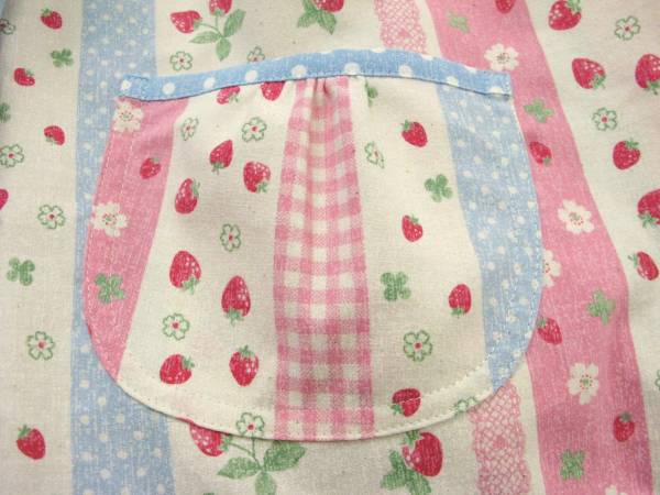ハンドメイド スモック 女の子 110cm 新品 水色Xピンク 幼稚園