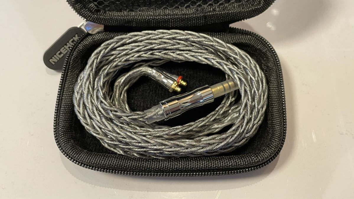 【送料無料】新品未使用 NICEHCK DarkJade 墨玉 MMCX 4.4mm 8芯 グラフェン銀メッキOCC銅 バランス リケーブル