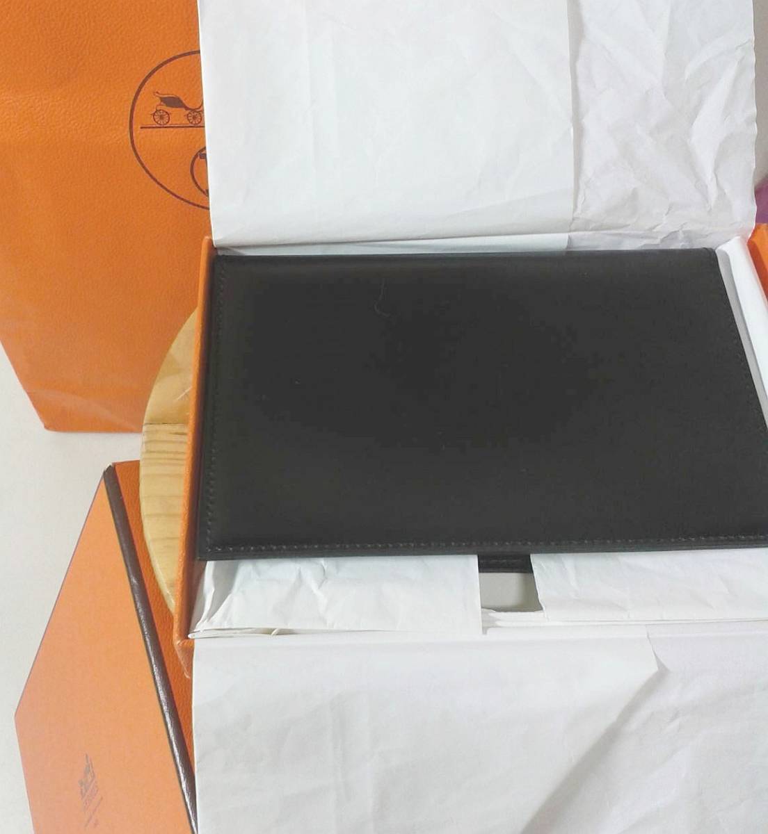 HERMES エルメス ◇ 激レア パスポートケース 黒 レザー ◇ 本物正規品  