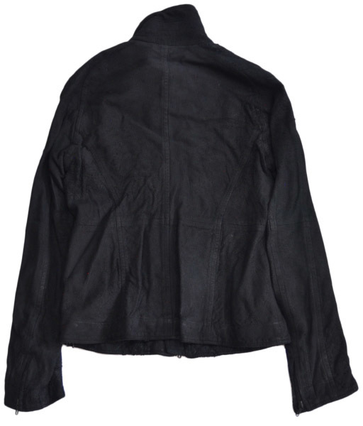 12AW JULIUS デストロイ ジャットネック レザー ライダース ジャケット 