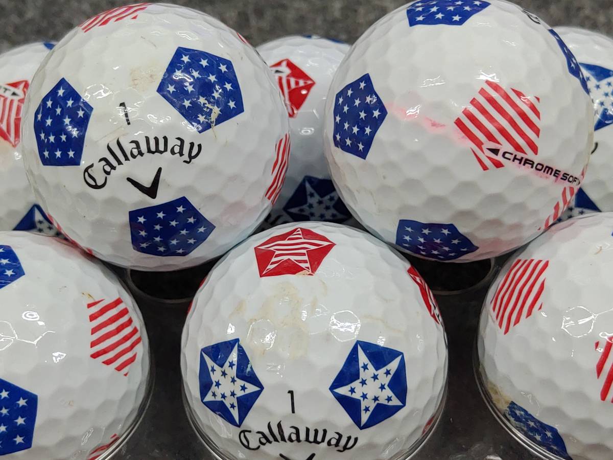 ☆練習用☆キャロウェイ クロムソフト 種類混合 トゥルービス stars＆stripes 40球セット ゴルフボール☆ロストボール