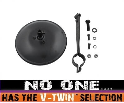 レプリカ 5インチ ラウンド ミラー 黒色 V-TWIN 49-0912 縦向き