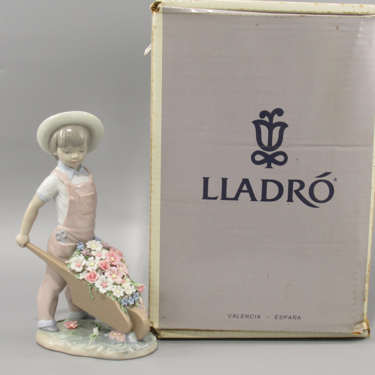 1円～!!】Lladro リヤドロ ♯1283 『花車』 フィギュリン 箱付き 