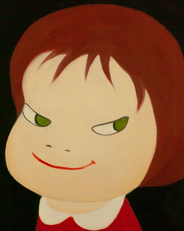 ▽依頼品【奈良美智】肉筆 油彩『女の子』表サイン F6号 額無 模写