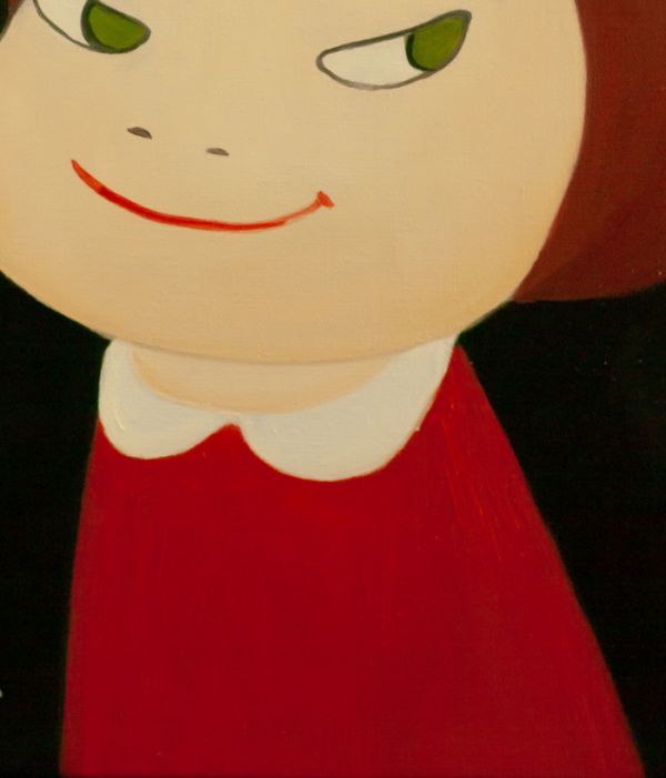 ▽依頼品【奈良美智】肉筆 油彩『女の子』表サイン F6号 額無 模写