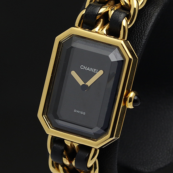 定番，人気セール 1円 正規品 CHANEL シャネル QZ 2針 プルミエール Sサイズ 黒文字盤 カットガラス レディース腕時計 780A0070656(プルミエール)｜売買されたオークション情報、yahooの商品情報をアーカイブ公開 - オ プルミエール