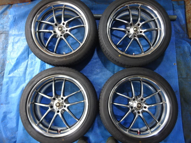激安即決！タイヤ+ホイール！WORK MEISTER S2R 18-8J 5H/114.3 ET40 + 225/45R18 中古4本！マークX/プリウスα/クラウン/RX-8等！T003784