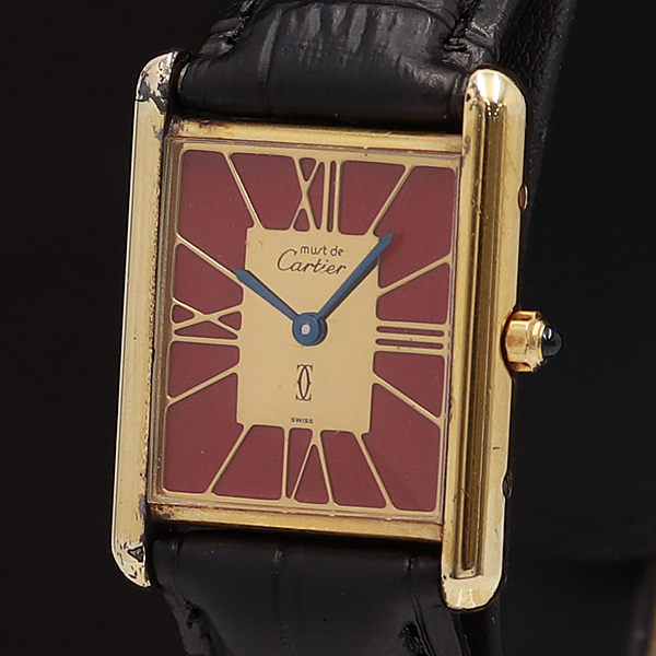 限定sale100 新品 ヤフオク マストタンク 925 ブラウンレザー クォ Cartier 爆買い限定sale