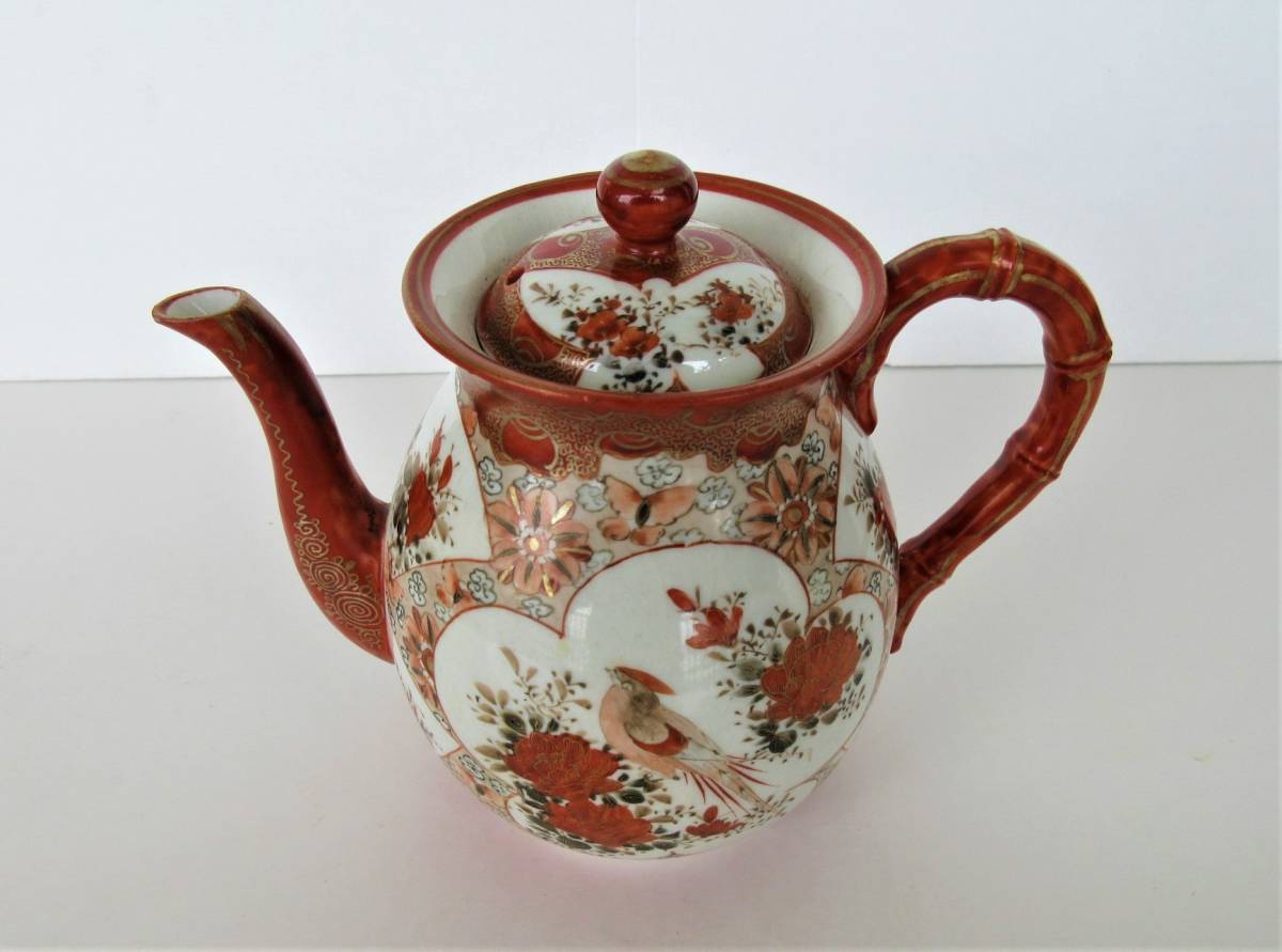 時代古作　明治　九谷焼　赤絵金彩 Kaysun General Trading LLC.