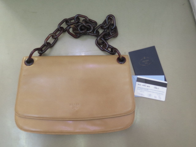▲##PRADA プラダ レザー プラチェーン ショルダーバッグ