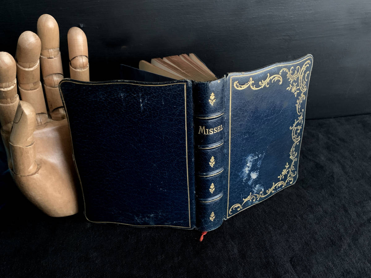 聖書 ミゼル フランスアンティーク フランス 金彩 祈祷書 革張り