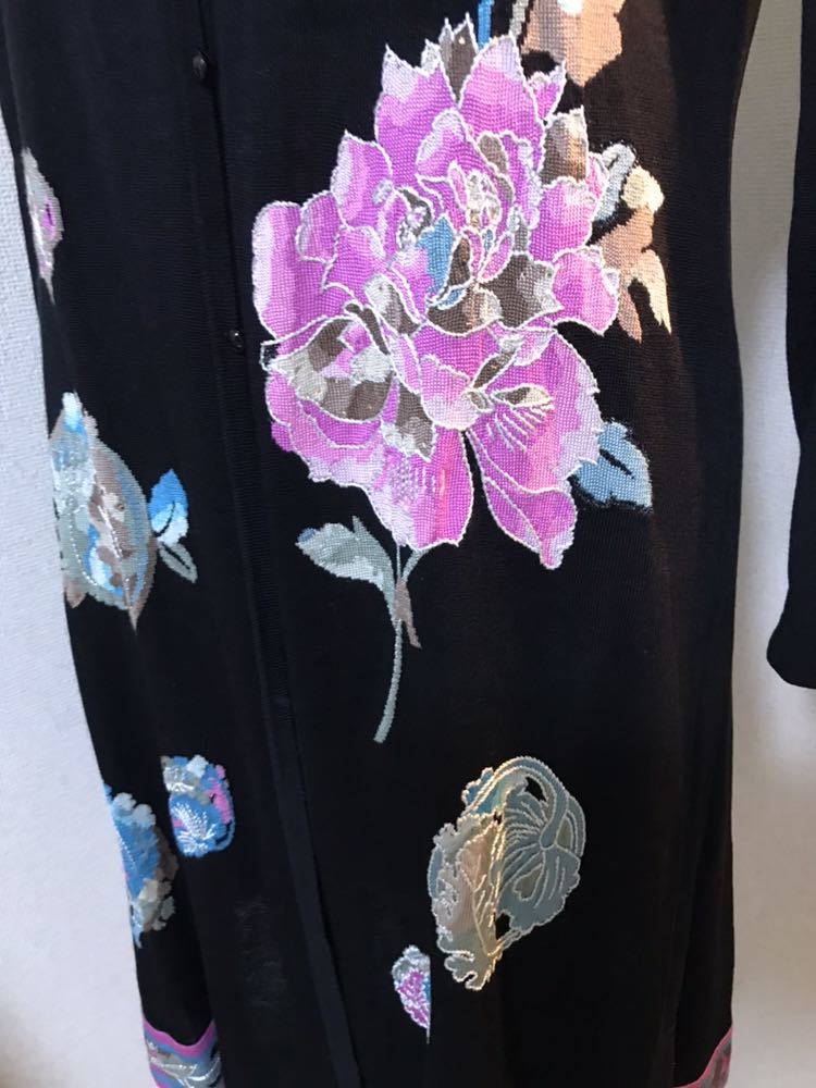 LEONARD（レオナール） 花柄 ポンチョ トップス ピンク×ブラック