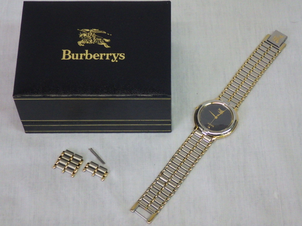 稼働品 Burberrys バーバリー メンズ クオーツ 腕時計 4630-E60795 Y 