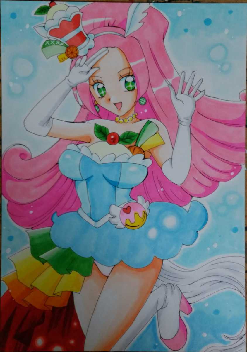 手描きイラスト キラキラプリキュアアラモード キュアパルフェ A5 手描きイラスト 売買されたオークション情報 Yahooの商品情報をアーカイブ公開 オークファン Aucfan Com
