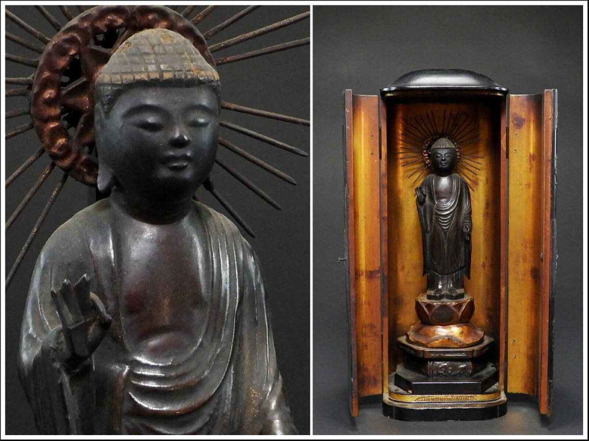 仏像 寒い 木彫 厨子入 仏教美術 江戸時代 彫刻