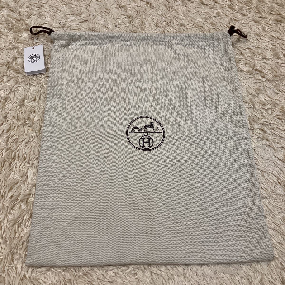 エルメス 保存袋 - HERMES タグ付き 布袋 37×44 ⑥ 巾着袋 HERMES