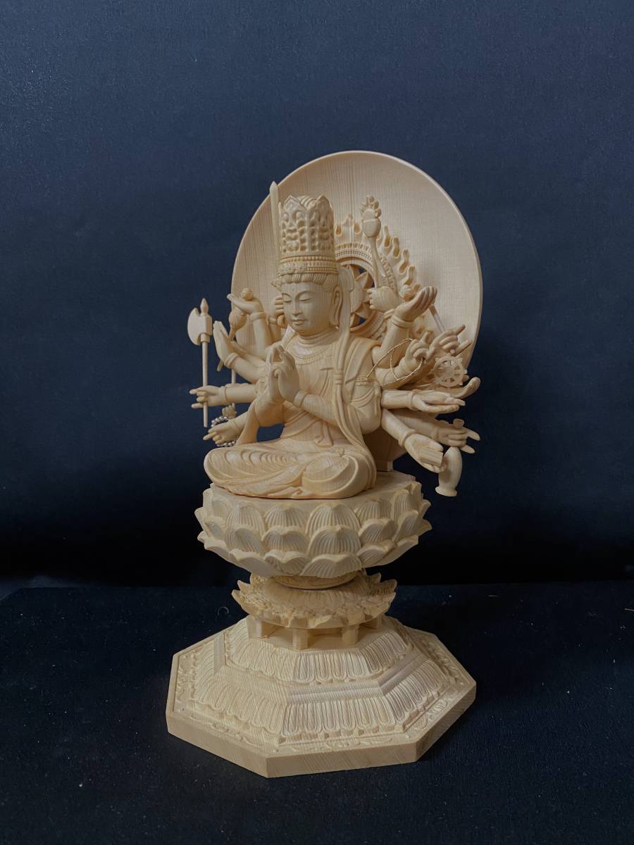 極上品☆総檜材 仏教工芸品 木彫仏教 詳しく 檜木 精密彫刻 仏師