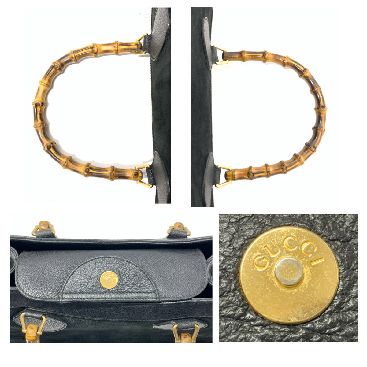 GUCCI グッチ 鞄 バンブー 黒 ブラック トートバッグ ハンドバッグ