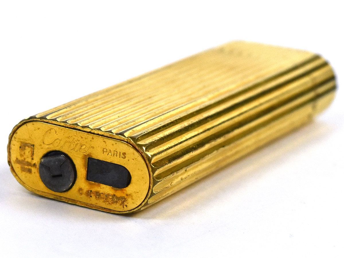 100659 着火未確認 Cartier カルティエ ガスライター ライター 喫煙グッズ 喫煙具 GP ゴールド 小物 シンプル メンズ 紳士 ...