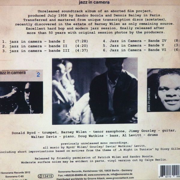 【美品 デジパック 世界初】ドナルド・バード ＆ バルネ・ウィラン　DONALD BYRD & BARNEY WILEN　JAZZ IN CAMERA