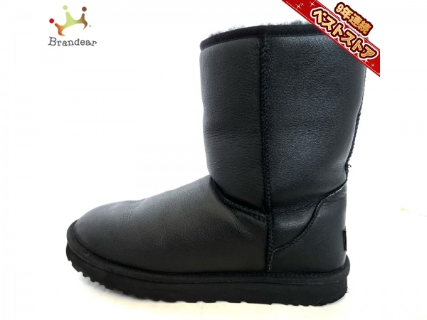 人気SALE，本物保証 アグ UGG ショートブーツ 27 1003944 - レザー 黒 レディース 靴(US7)｜売買されたオークション情報、yahooの商品情報をアーカイブ公開 - オークファン 女性用