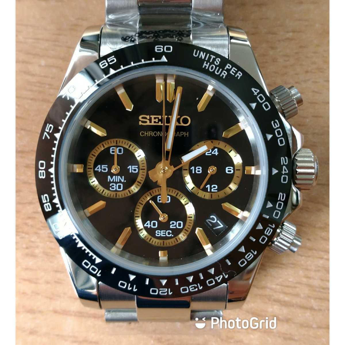 G】SEIKO MOD CUSTOM セイコー クロノグラフ 8T63 メガクオーツ 