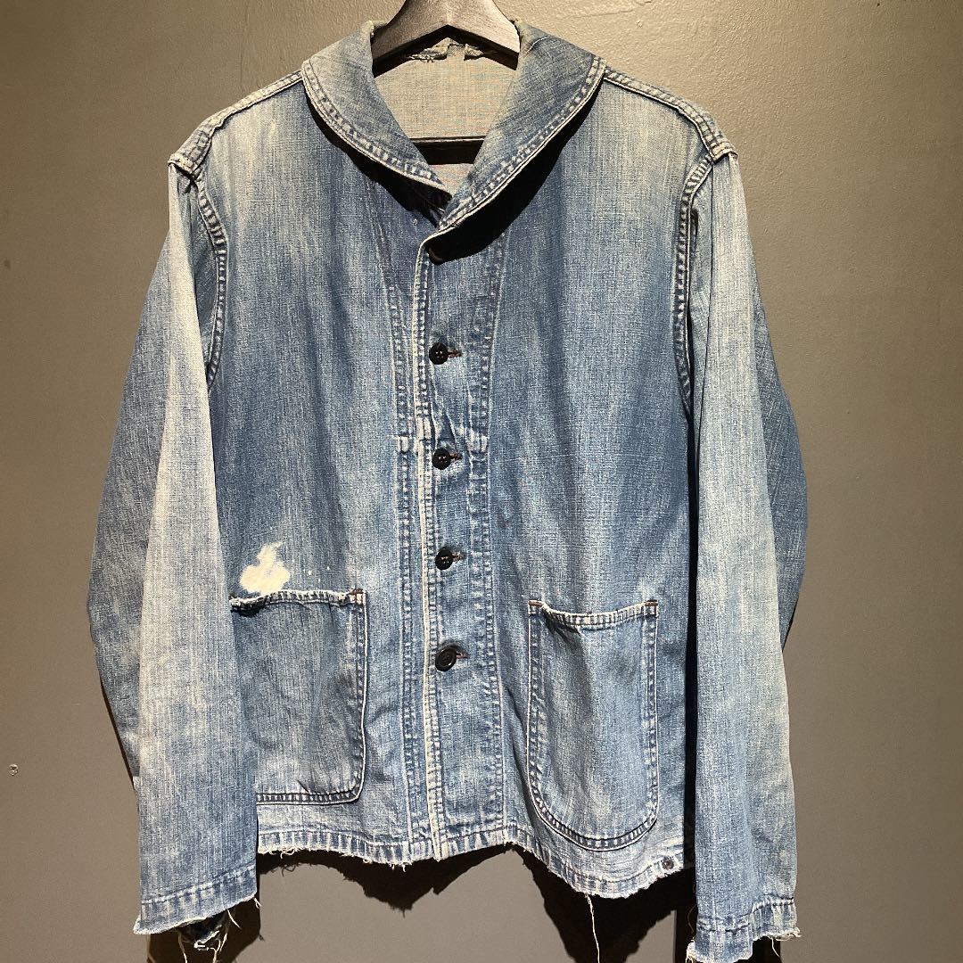 人気定番，2025 40s U.S.NAVY ヘチマ襟 ショールカラー カバーオール ビンテージ インディゴ vintage(Mサイズ)｜売買されたオークション情報、yahooの商品情報をアーカイブ公開 - オークファン Mサイズ