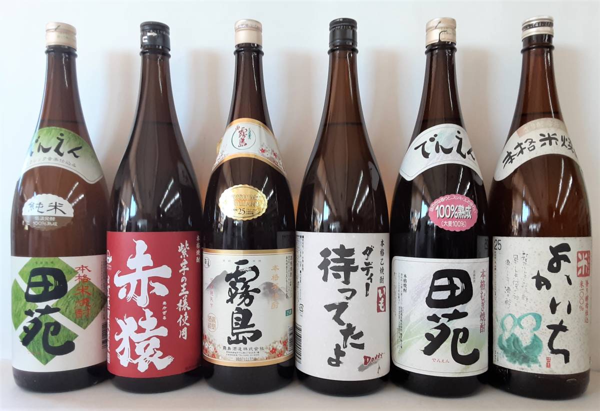 プレミアム焼酎【六蔵元飲み比べセット】25%1800ml 伊佐美 三岳 島乙女