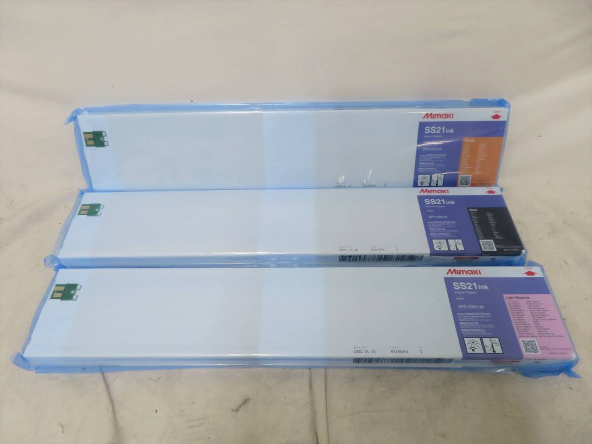 【U-378】mimaki/ミマキ☆インクカートリッジ☆AA21ink☆SPC-0501Or/SPC-0501K/SPC-0501LM☆3点 セット☆未使用・保管品