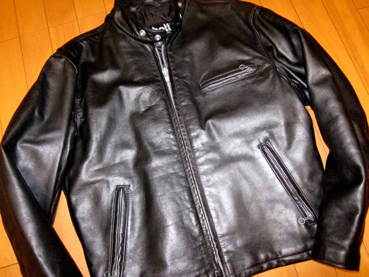 Schott シングルライダース　641Q サイズ42 ☆革質保証☆大きいサイズのショット シングルレザーライダース