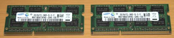 SAMSUNG純正 SO-DIMM DDR3-1333 2GB×2枚　メール便送料無料_1