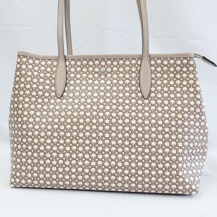 Kete Spade ケイトスペード スペードリンク プリント トートバッグ WKR00068 バッグ グレー used：S