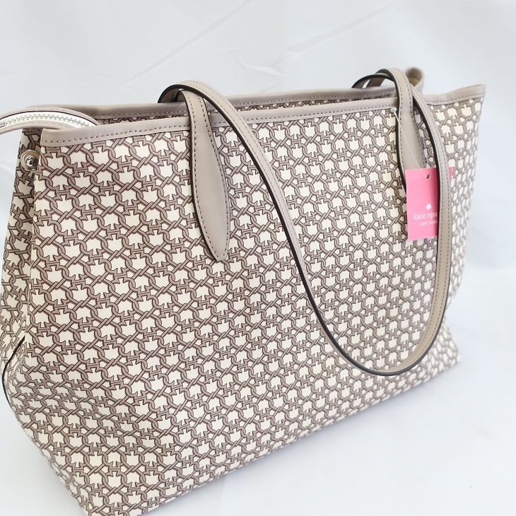 Kete Spade ケイトスペード スペードリンク プリント トートバッグ WKR00068 バッグ グレー used：S