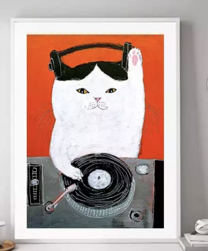 【新作入荷，得価】 C512 DJネコ 猫 キャンバスアートポスター 50&times;70cm インテリア ポップアート 雑貨 枠なし(その他)｜売買されたオークション情報、yahooの商品情報をアーカイブ公開 - オークファン その他