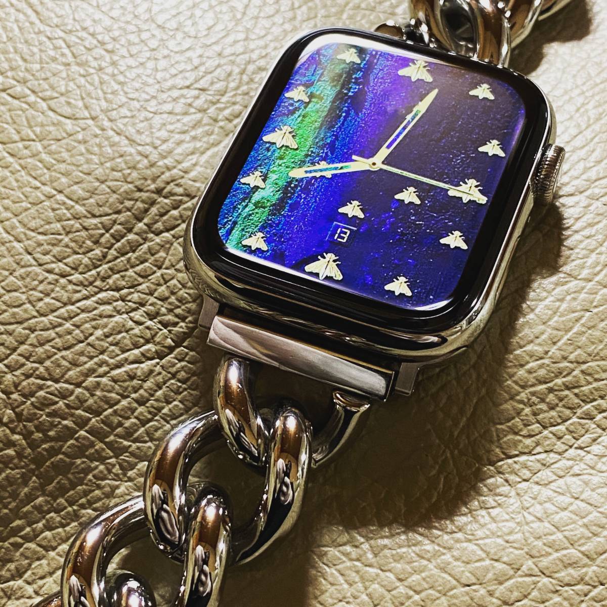 アップルウォッチ 最高級シルバーチェーンブレスレット　ベルト　サイズカラー各種_3