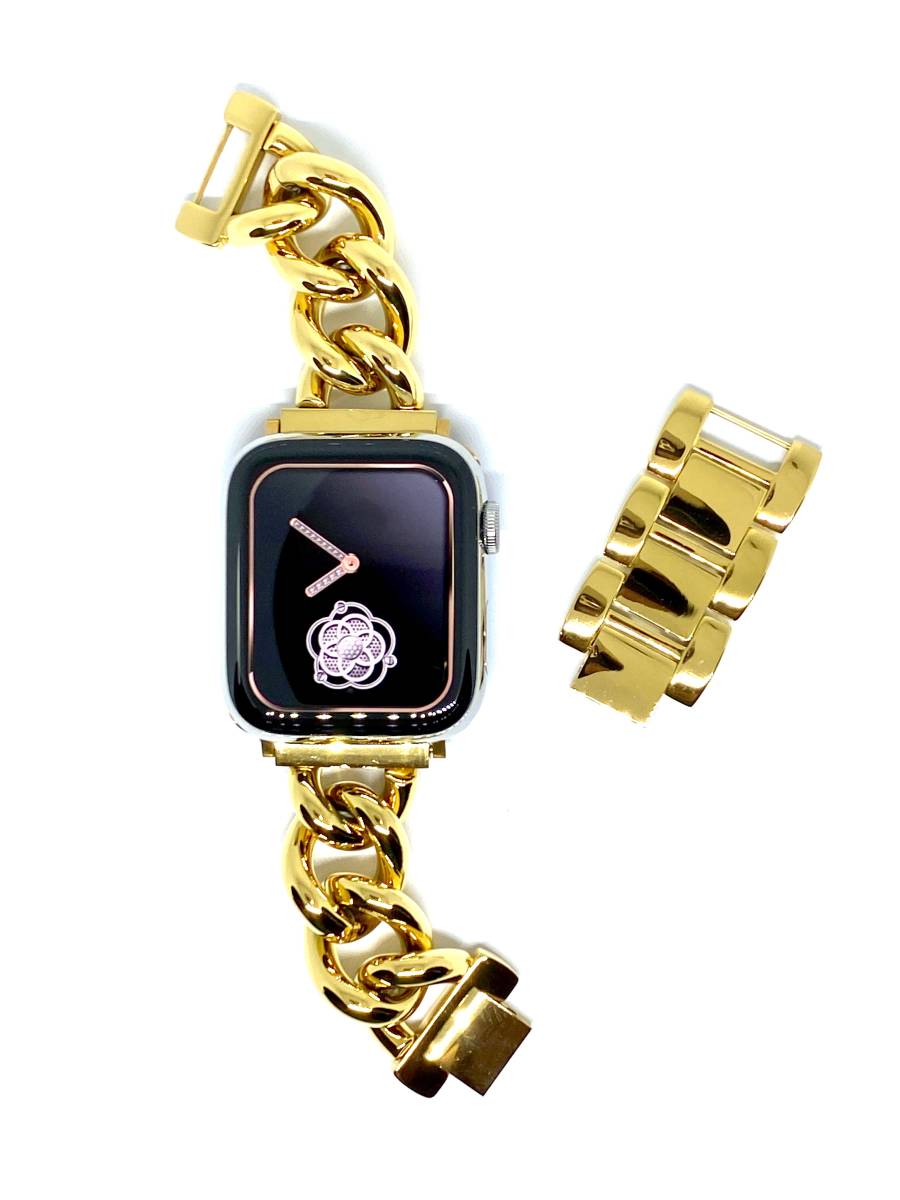 アップルウォッチ 最高級シルバーチェーンブレスレット　ベルト　サイズカラー各種_5